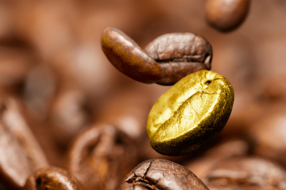 En enkelt gylden kaffebønne